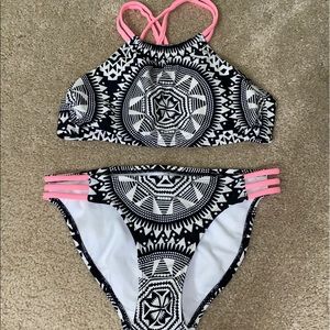 Pink & black swimsuit